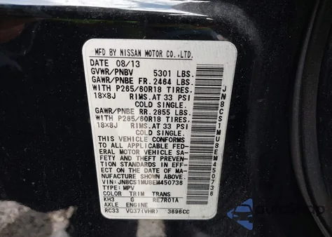 2014 Infiniti Qx70 from USA, damaged, VIN JN8CS1MU8EM450736